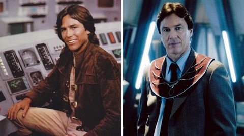 Richard Hatch, como Apollo en la serie �Battlestar Galactica� de los 70 y como Tom Zarek en el �remake� del 2004