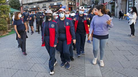 SALIDA DE LA CAMINATA PROTEGEMOS LOS CAMINOS, CON REPRESENTANTES DE LA  POLICA NACIONAL Y DE LA ASOCIACIN DE DISCAPACITADOS INTEECTUALES VIRGEN DE LA O-MENDEZ NUEZ