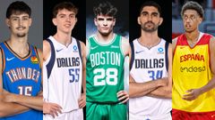 Los jugadores espa�oles de la NBA. De izquierda a derecha: Aday Mara, Sergio de Larrea, Hugo Gonz�lez, Santi Aldama y Baba Miller.
