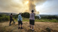 Incendio forestal en la parroquia de A Canicouva en verano del 2022