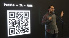 Ismael Faro, ingeniero en computaci�n en IBM en Nueva York, en la Bienal Latinoamericana de Inteligencia artificial y arte Bilia, donde particip� con Marcos de la Fuente   