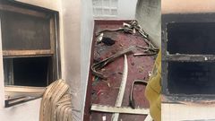 Imagen de c�mo qued� un patio del edificio