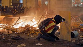 Imagen de archivo de un miembro de los CDR en Barcelona.