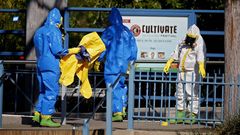 Limpieza en una estaci�n de tren en Dallas