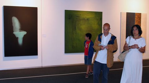 Espectadores ante las obras de Rey Fueyo, Paco Fern�ndez y Hugo O'Donnell