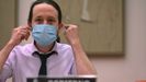 El vicepresidente del Gobierno, Pablo Iglesias, este lunes, en el Congreso