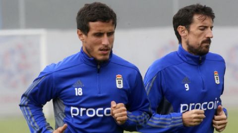 Christian Fern�ndez y Toch� durante el entrenamiento