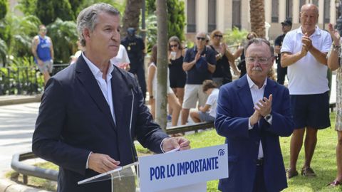 Feijoo, durante su comparecencia en Ceuta