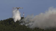 El a�o pasado el fuego calcin� 130 hect�reas en la comarca. En la imagen, un incendio registrado en Noia el pasado agosto.