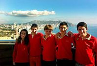De izquierda a derecha, Dorado, Abal, Boo, Bay�n y Su�rez, subcampeones de Espa�a en Benidorm.