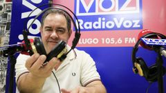 F�lix Jorquera en los estudios de RadioVoz Lugo