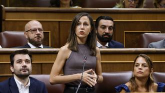 Ione Belarra, portavoz de Podemos, en una sesi&oacute;n de control al Goberno