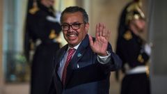 El director general de la OMS, Tedros Adhanom Ghebreyesus, a su llegada a un acto en Pars