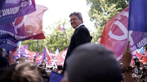 El lder de La Francia Insumisa, Jean-Luc Mlenchon, el pasado domingo, en un acto del Primero de Mayo