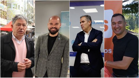 De izquierda a derecha, Fernndez Lores (BNG), Ivn Puentes (PSOE), Rafa Domnguez (PP) y David Daz (Cs).