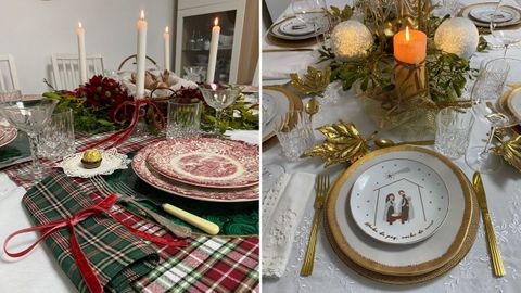 Los bajoplatos y los platos para el pan dan m�s importancia si cabe a las mesas navide�as.