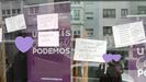 La sede de Podemos en Gij�n llena de papeles con insultos y amenazas