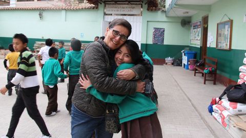 Pilar Mu�oz Comesa�a, coordinadora de la ONG Aulas Abiertas que busca recursos para comedores infantiles en Cajamarca, Per�. 