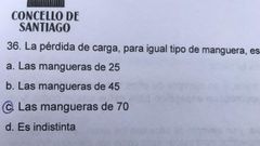 Las respuestas correctas de la primera prueba de la oposici�n para cubrir nueve plazas en los Bomberos de Santiago ten�an un tipo de letra mayor que las otras