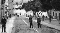 Aspecto a la calle A Laxe a comienzos del siglo XX.