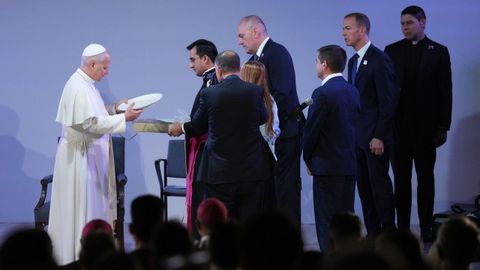 El Papa Le�n XIV durante la visita al centro penitenciario.