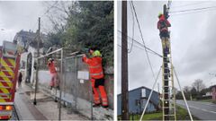 Bomberos del SPEIS tuvieron que asegurar marquesinas y postes de la telefon�a en Nar�n