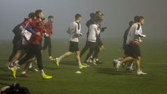 El Boiro, durante uno de los entrenamientos de esta temporada
