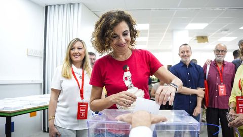 La vicesecretaria general del PSOE y vicepresidenta primera del Gobierno, Mara Jess Montero.