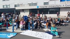 Protesta de los trabajadores del Chuac.