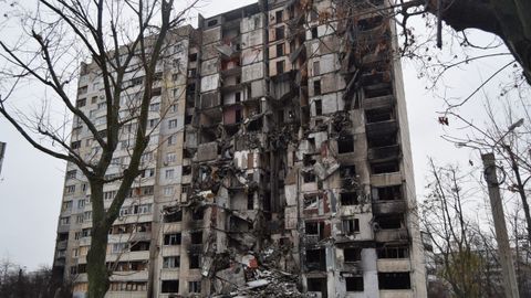Edificio residencial en Saltivka, al norte de J�rkov.