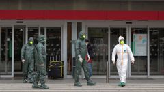 Estaci�n de ferrocarril de Chamart�n, ayer, en Madrid