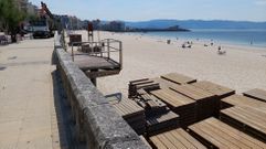 Piezas de las pasarenas de Silgar, en Sanxenxo, preparadas para su montaje