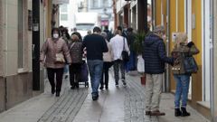 Ambiente estos d�as en una de las calles comerciales del centro de Monforte