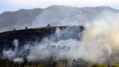  Uno de los incendios forestales registrado hoy en el concejo asturiano de Llanes y en cuya extinci�n est�n trabajando los Bomberos del Servicio de Emergencias del Principado (SEPA)