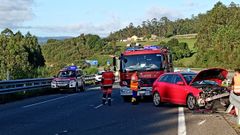 Accidente en la A-8 en Mondo�edo