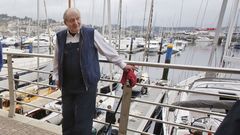 El Rey emrito Juan Carlos I visit el puerto deportivo de Sanxenxo para participar en una regata en mayo de 2016