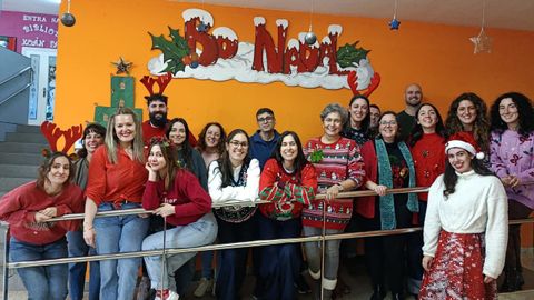 Unha das despedidas de Rosana Rodiles, profesora do colexio de Pazos, antes do Nadal