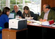 La relaci�n entre la secretaria (en el centro de la imagen) y el alcalde ha sido siempre muy tirante. 