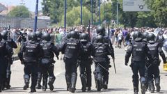 Tensin en la manifestacin del metal en Vigo