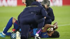 Lamine Yamal, tras lesionarse durante el partido con el Celta