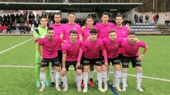 Equipo titular del Boiro en el partido contra el Mi�o.