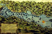 Grabado de James Benfire que recrea la batalla de Rande, el 23 de octubre de 1702.