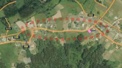 Se�alizaci�n de las zonas que se renovaran del camino entre Viadeiro y Ba�obre.