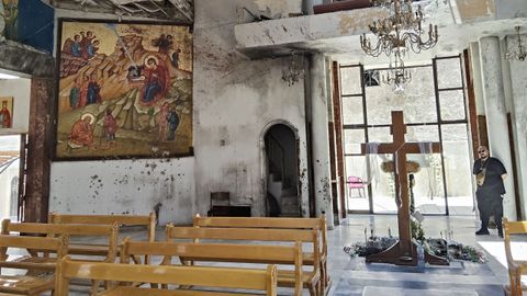 La iglesia de San Elías, en Damasco, donde un atentado el pasado 22 de junio se cobró la vida de 25 personas.