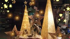 Imagen de archivo de un escaparate decorado con tem�tica navide�a