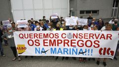 Protesta de las trabajadoras de Albo en Celeiro, en el pasado mes de junio