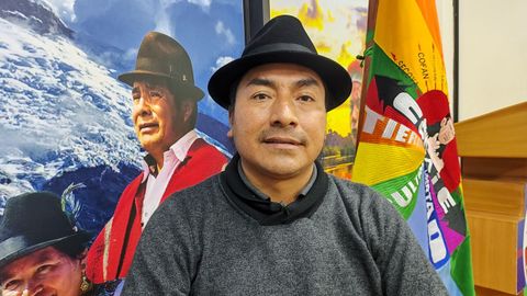 Le�nidas Iza, candidato a la presidencia de Ecuador por el movimiento ind�gena Conaie