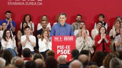 Pedro S�nchez durante un acto de campa�a de las elecciones vascas.