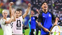 A la izquierda, Olmo y Oyarzabal; a la derecha, Lisandro Mart�nez.