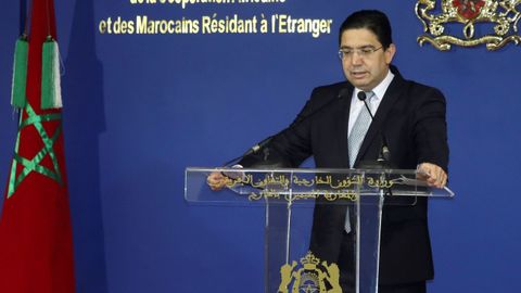 El ministro de Asuntos Exteriores de Marruecos, Naser Burita, este viernes, en Rabat